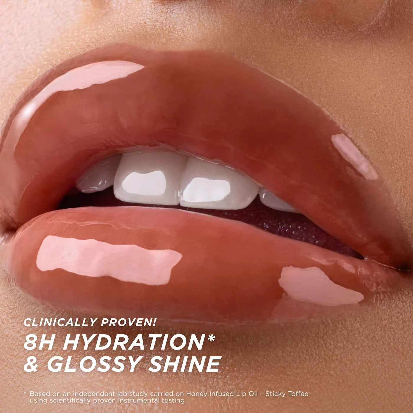 Gisou Honey Infused Hydrating Lip Oil – Sticky Toffee (Milky Warm Toffee) 8ml