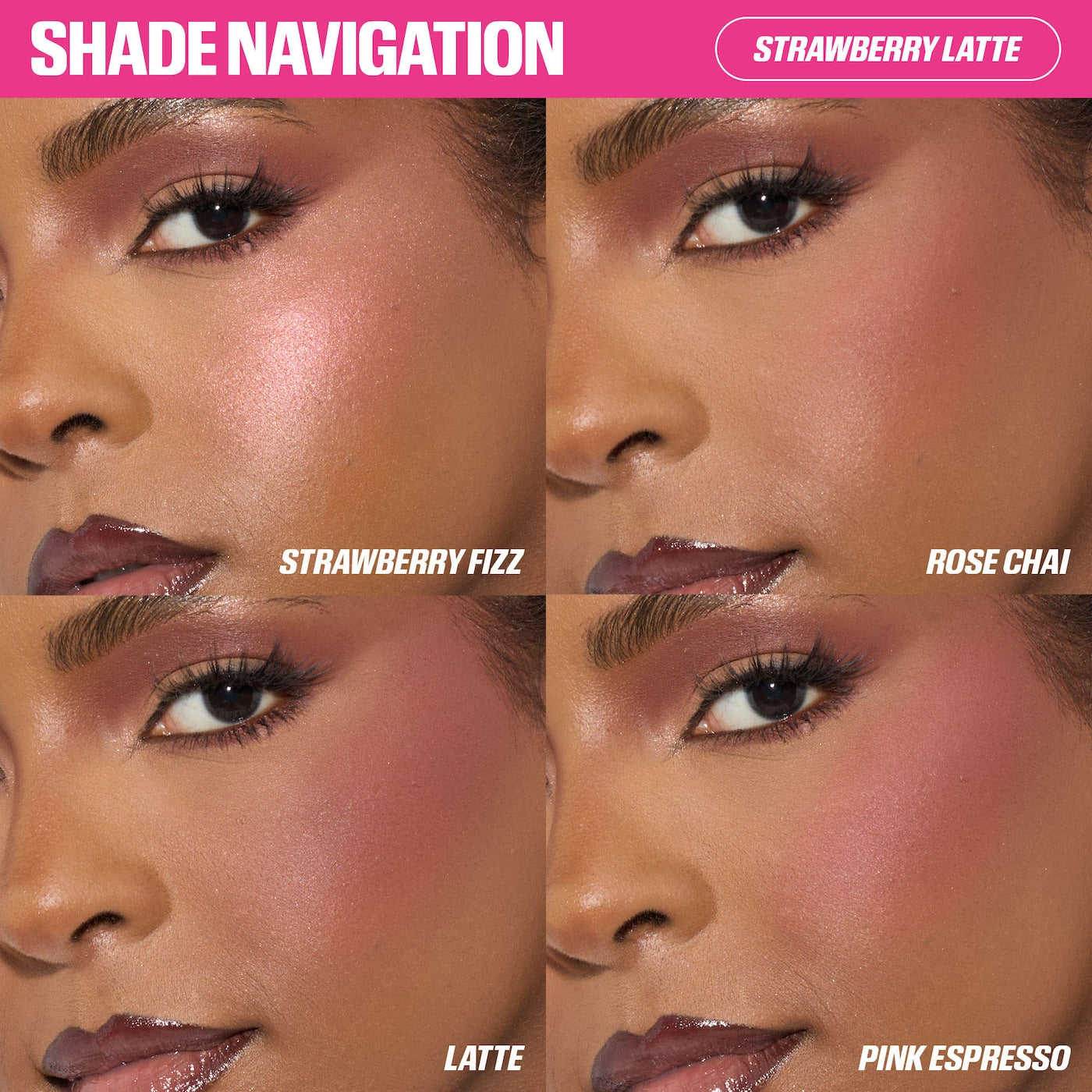 Huda Beauty Blush Filter Blurring Blushlighters Palette Strawberry Latte blush and highlighter palette
