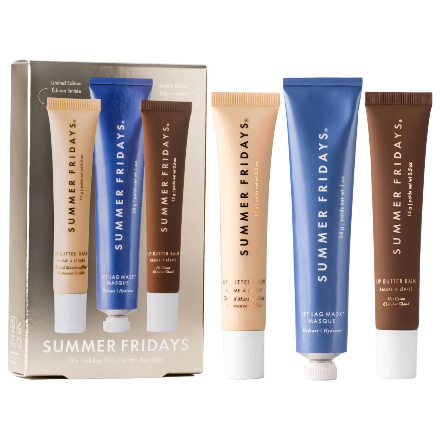 Summer Fridays The Holiday Trio Set with Lip Butter Balm in Hot Cocoa & Toasted Marshmallow - The Powder Room