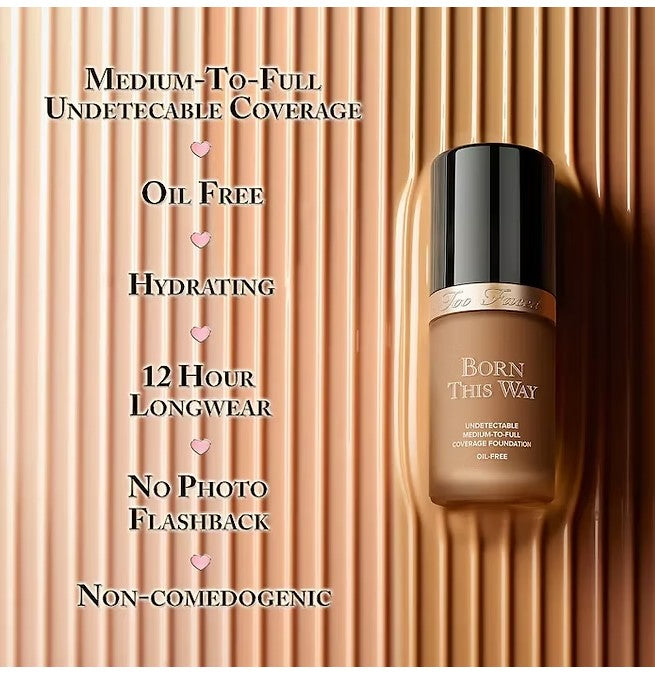 Too Faced Born This Way Flawless Coverage Natural Finish Foundation - Oil free - Shade: Nude - The Powder Room (Copy)