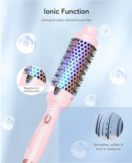 Wavytalk Thermal Brush, Blowout Express 1.5 Inch Negative Ion Thermal Round Brush -Pink - The Powder Room