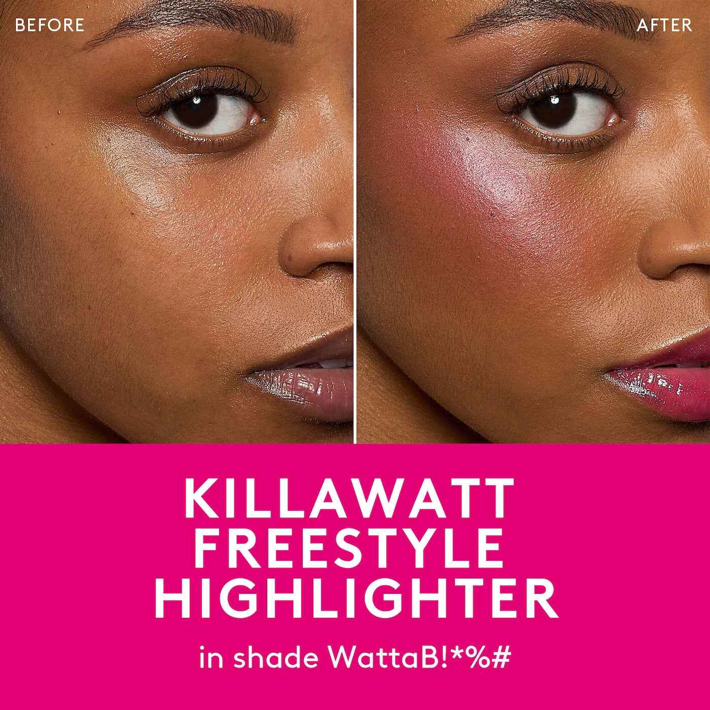 Fenty Beauty by Rihanna Mini Killawatt Freestyle Highlighter – WATTAB!*%# (3D Electric Fuchsia Shimmer) Mini 0.08 oz / 2.2 g