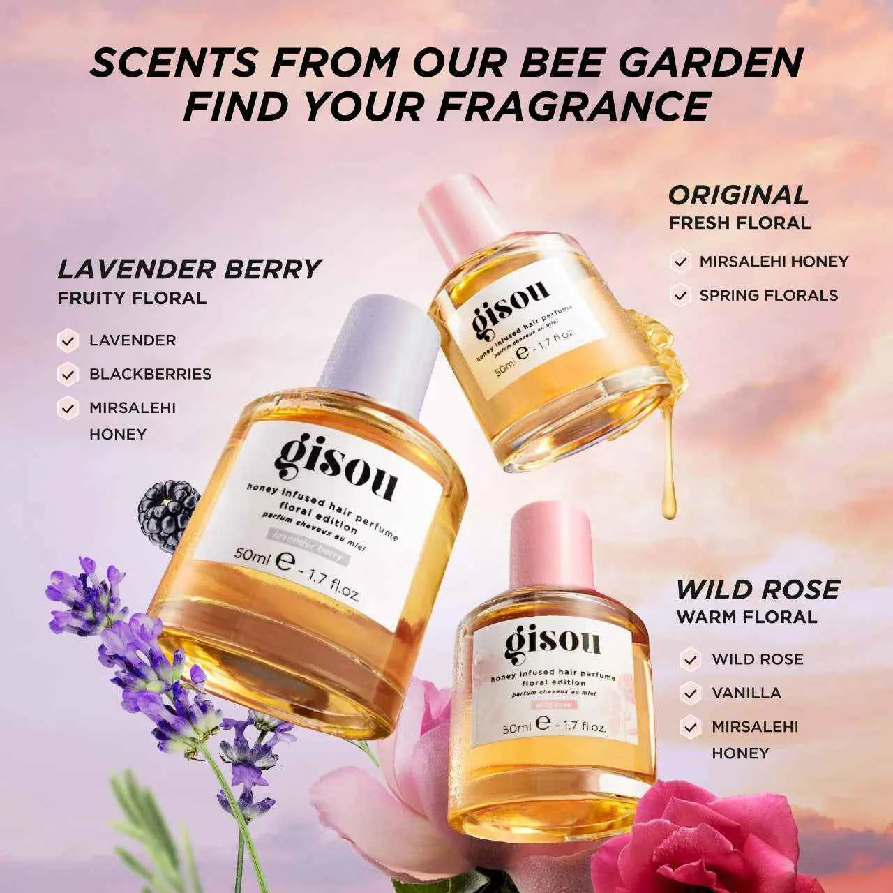 Gisou Mini Wild Flower Honey Infused Hair Perfume – 15ml