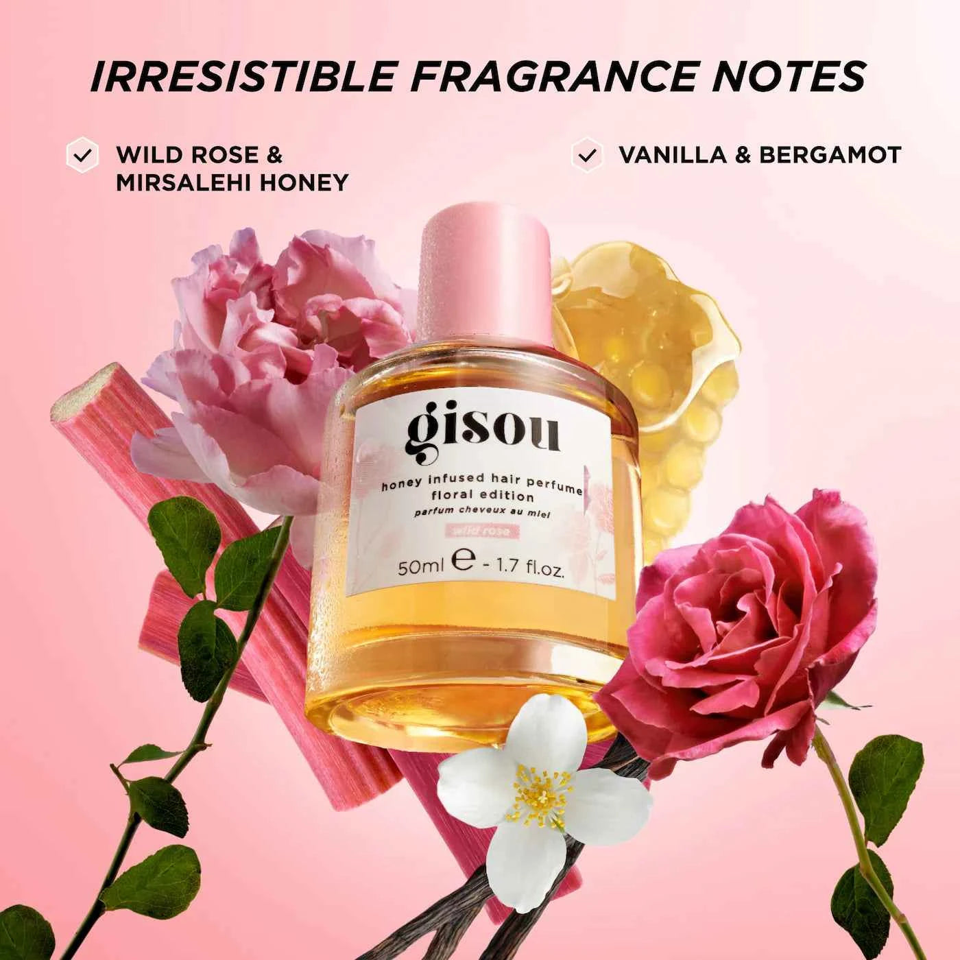 Gisou Mini Wild Rose Honey Infused Hair Perfume – 15ml