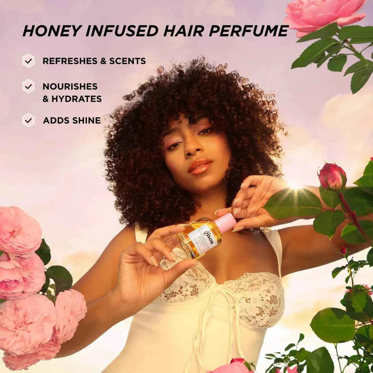 Gisou Mini Wild Rose Honey Infused Hair Perfume – 15ml