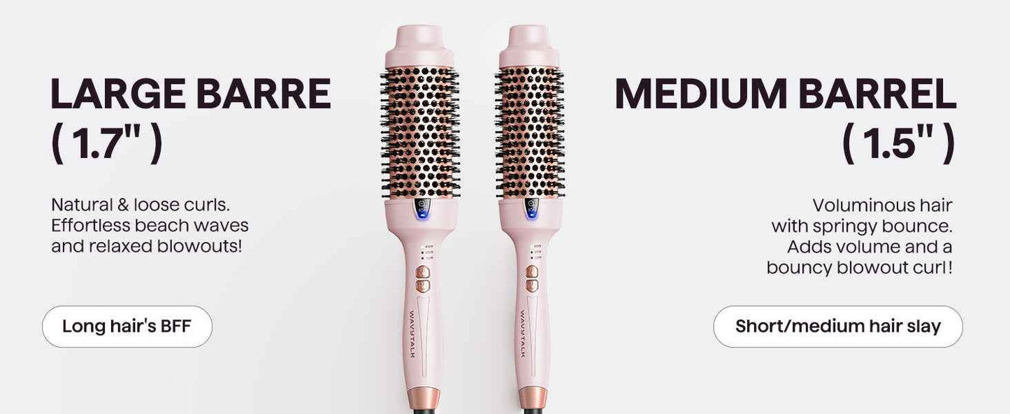 Wavytalk Thermal Brush, Blowout Express 1.7 Inch Blowout Brush - for long hair -Powder Room