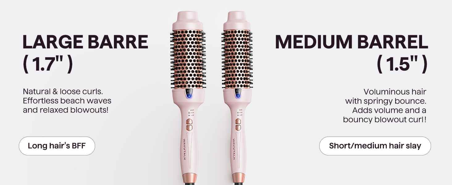 Wavytalk Thermal Brush, Blowout Express 1.7 Inch Blowout Brush - for long hair -Powder Room