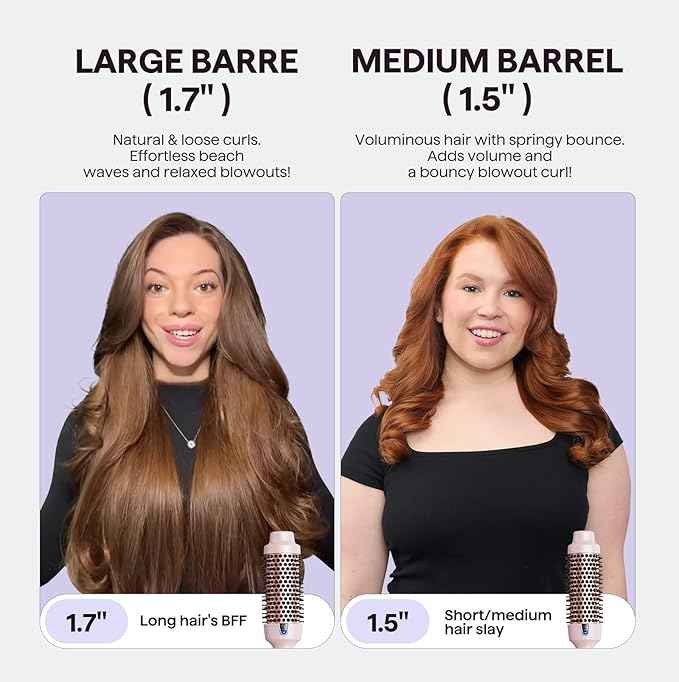 Wavytalk Thermal Brush, Blowout Express 1.7 Inch Blowout Brush - for long hair -Powder Room